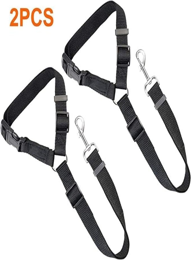 MIXEN 2 Packs Dog Cat Safety Seat Belt Strap Car Headrest Restraint Adjustable Nylon Fabric Dog Restraints Vehicle Seatbelts Harness - Image 2
